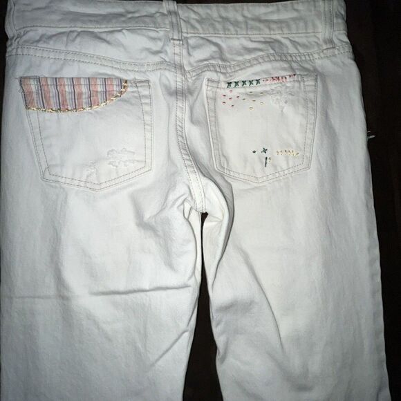 Old Navy Special Edition Pants Women’s Sz 2 Super Low Waist Bootcut White Patch - Picture 14 of 16
